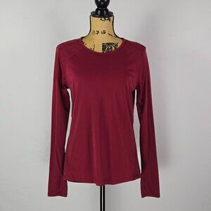 Avia Red Long Sleeve Active Top Women’s Medium M Thumbholes‎ Stretch Workout Gym